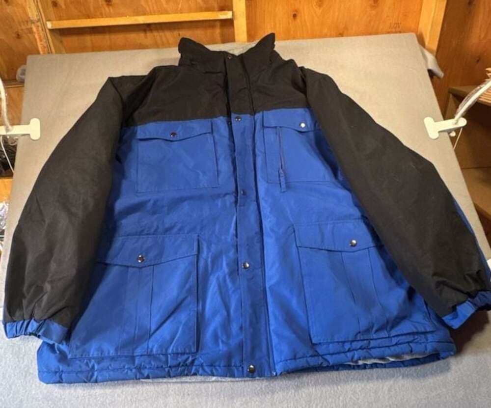 Jack Frost Product 31E Blue Black Color Block Insulated Parka Jacket Size 5XL